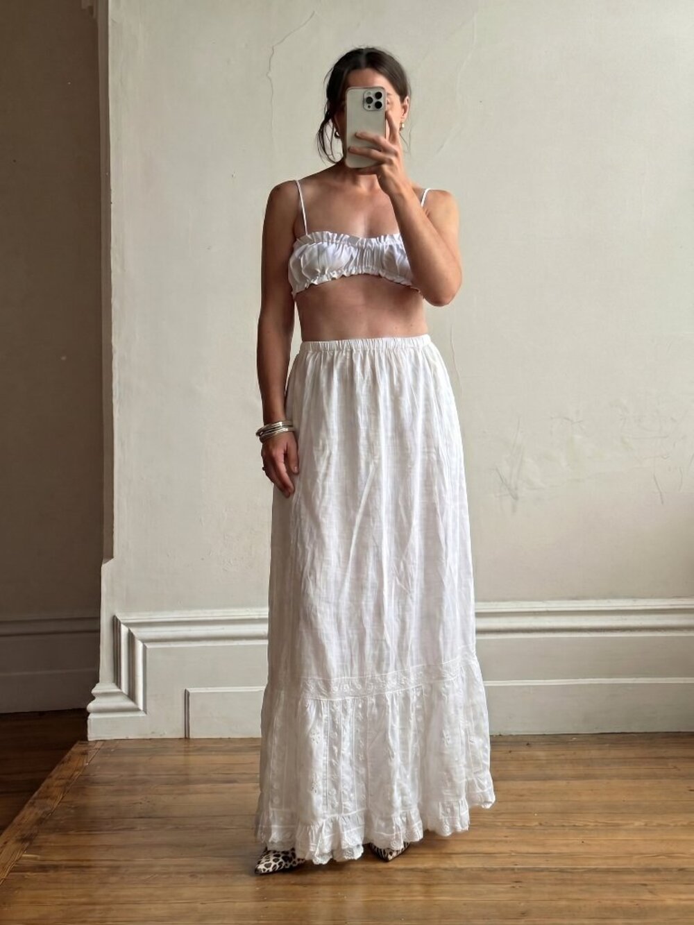 Antique Edwardian White Cotton Petticoat